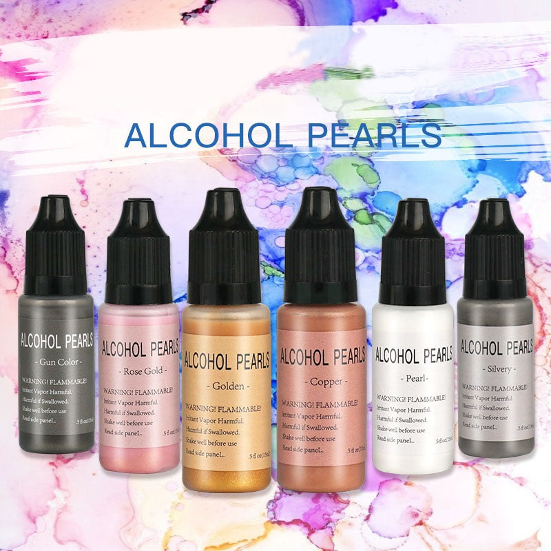 Alcohol Ink -Metallic Pearls-15ml (Set of 6)