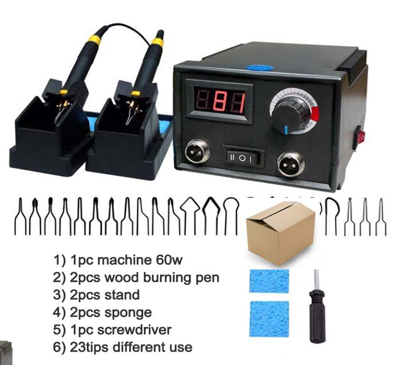 Pyrography Set (Dual Pen) Adjustable Heat Settings