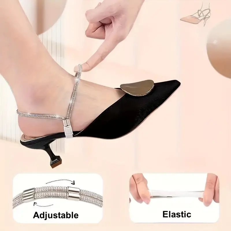 High Heel Shoe Straps - Rhinestone Design (set of 2)